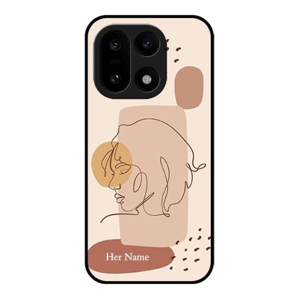 OnePlus 15 5G Custom Glass Phone Case - Calm Woman Line Art Design OnePlus 15 5G Custom Glass Phone Case - Calm Woman Line Art Design