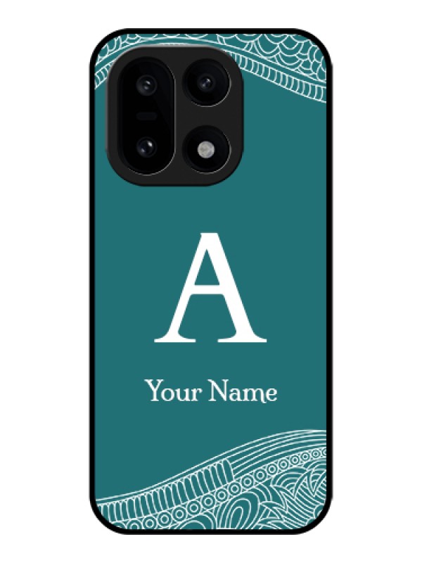 Custom OnePlus 15 5G Custom Glass Phone Case - Line Art Pattern With Custom Name Design