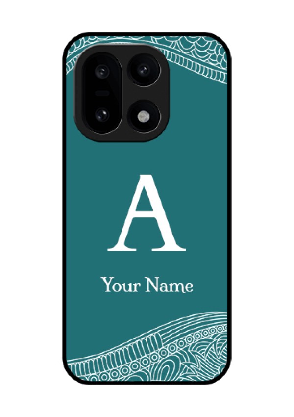 OnePlus 15 5G Custom Glass Phone Case - Line Art Pattern With Custom Name Design