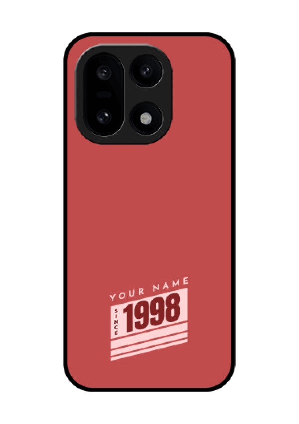 OnePlus 15 5G Custom Glass Phone Case - Red Custom Year Of Birth Design