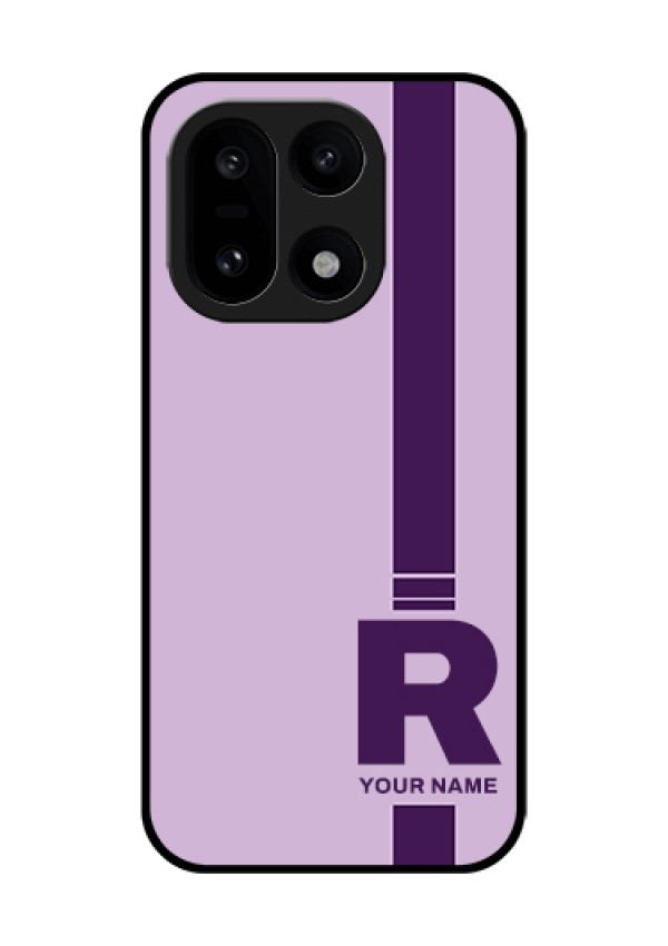 OnePlus 15 5G Custom Glass Phone Case - Simple Dual Tone Stripe With Name Design