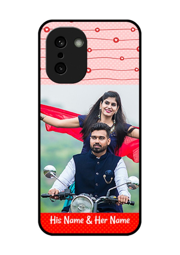 OnePlus 15R 5G Custom Glass Phone Case - Red Pattern Case Design