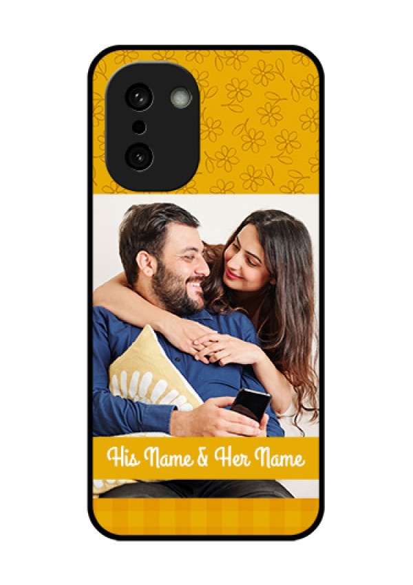 OnePlus 15R 5G Custom Glass Phone Case - Yellow Floral Design