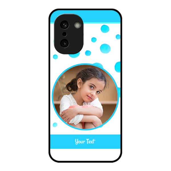 OnePlus 15R 5G Custom Glass Phone Case - Blue Bubbles Pattern Design