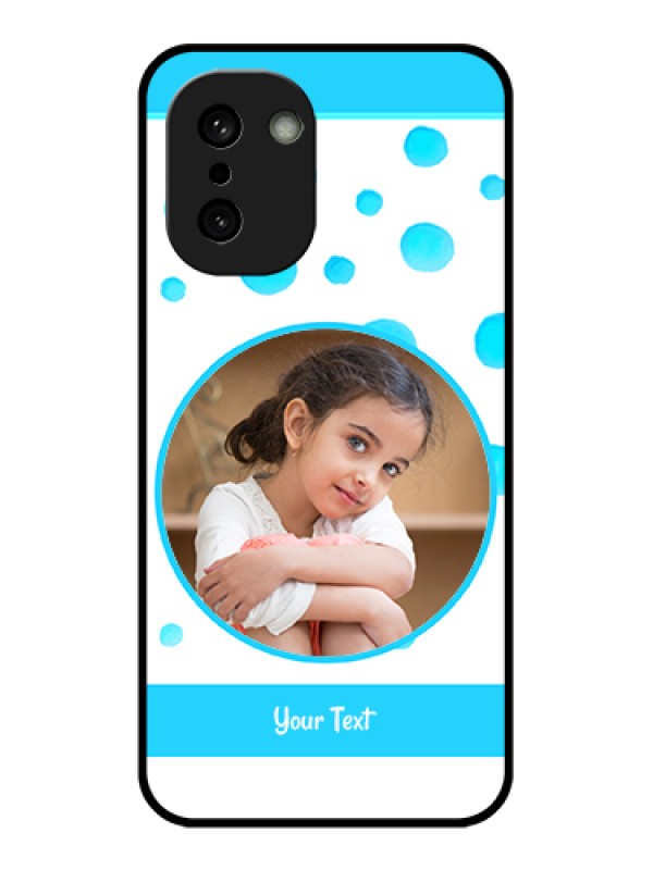 Custom OnePlus 15R 5G Custom Glass Phone Case - Blue Bubbles Pattern Design