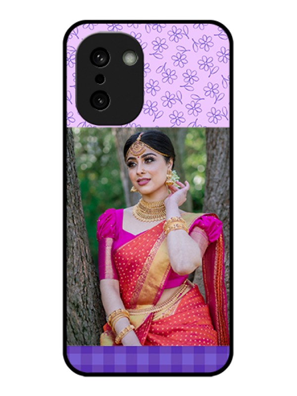 Custom OnePlus 15R 5G Custom Glass Phone Case - Purple Floral Design