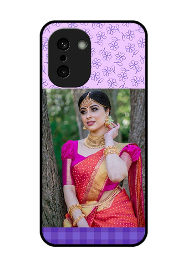 OnePlus 15R 5G Custom Glass Phone Case - Purple Floral Design