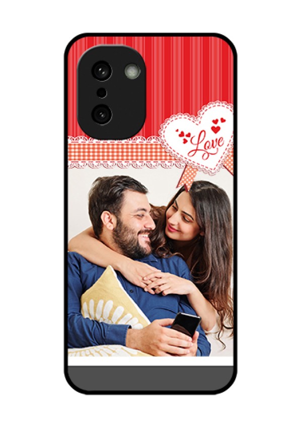 OnePlus 15R 5G Custom Glass Phone Case - Red Love Pattern Design