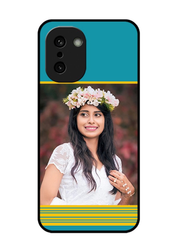 OnePlus 15R 5G Custom Glass Phone Case - Yellow & Blue Design