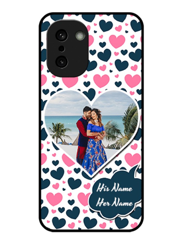 Custom OnePlus 15R 5G Custom Glass Phone Case - Pink & Blue Heart Design