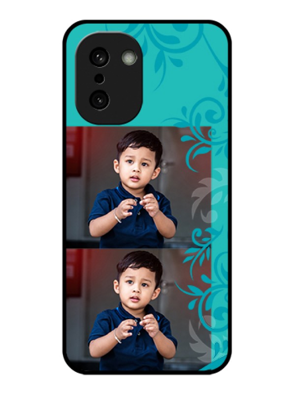 Custom OnePlus 15R 5G Custom Glass Phone Case - With Photo And Green Floral Design