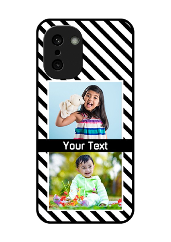OnePlus 15R 5G Custom Glass Phone Case - Black And White Stripes Design