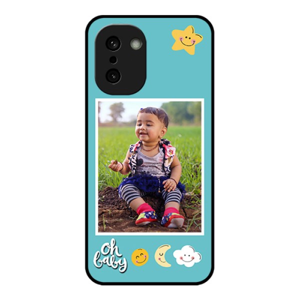OnePlus 15R 5G Custom Glass Phone Case - Smiley Kids Stars Design