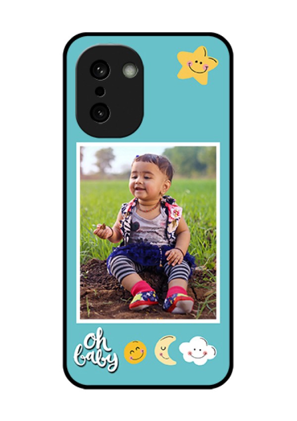 OnePlus 15R 5G Custom Glass Phone Case - Smiley Kids Stars Design