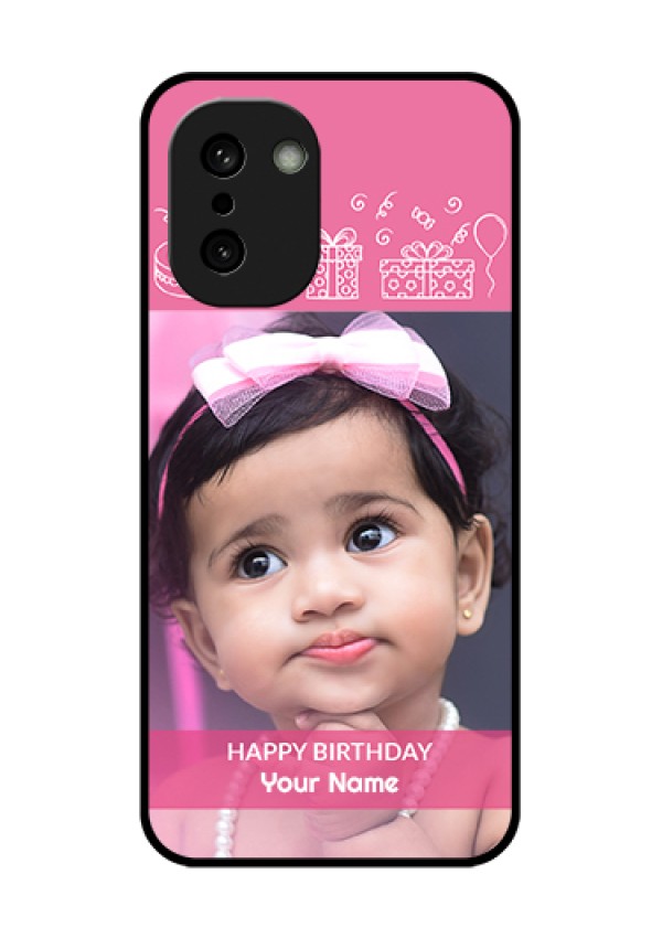 OnePlus 15R 5G Custom Glass Phone Case - With Birthday Line Art Design