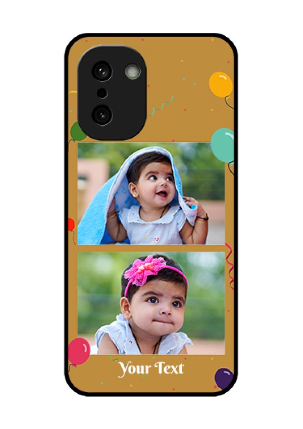 OnePlus 15R 5G Custom Glass Phone Case - Image Holder With Birthday Celebrations Design