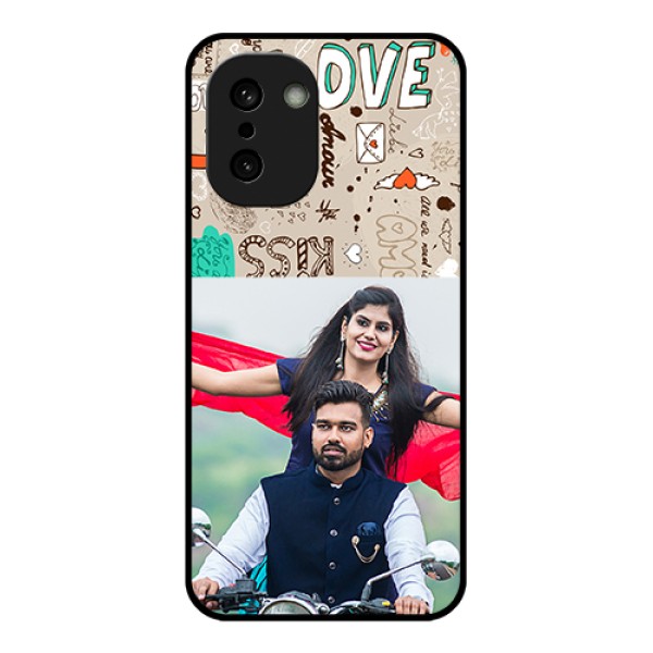 OnePlus 15R 5G Custom Glass Phone Case - Love Doodle Pattern