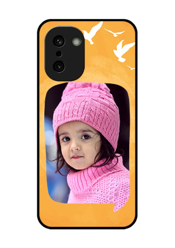 OnePlus 15R 5G Custom Glass Phone Case - Water Color Design With Bird Icons
