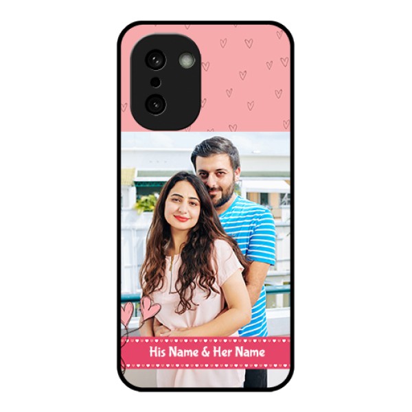 OnePlus 15R 5G Custom Glass Phone Case - Love Design Peach Color OnePlus 15R 5G Custom Glass Phone Case - Love Design Peach Color