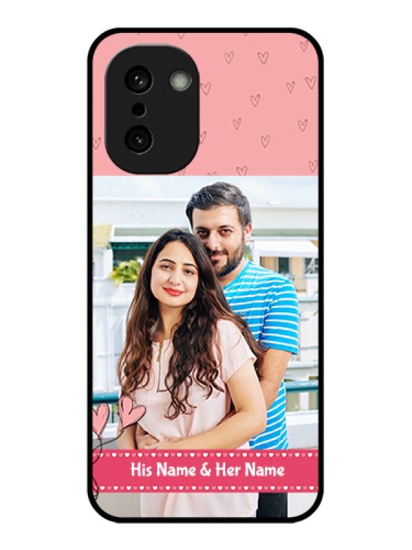 Custom OnePlus 15R 5G Custom Glass Phone Case - Love Design Peach Color