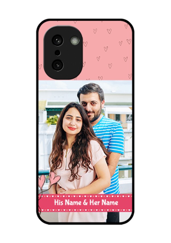 OnePlus 15R 5G Custom Glass Phone Case - Love Design Peach Color
