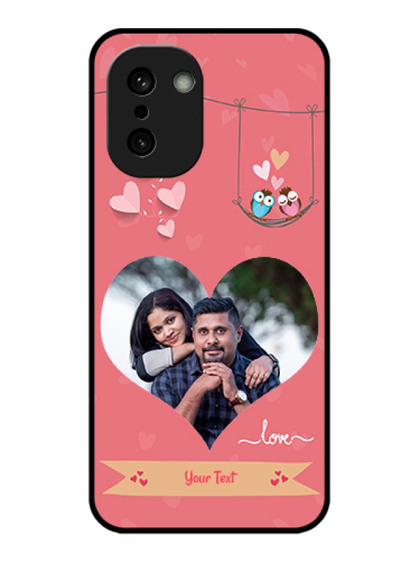 Custom OnePlus 15R 5G Custom Glass Phone Case - Peach Color Love Design