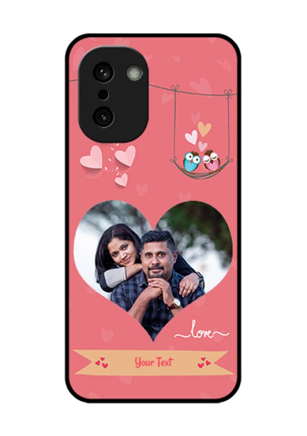 OnePlus 15R 5G Custom Glass Phone Case - Peach Color Love Design