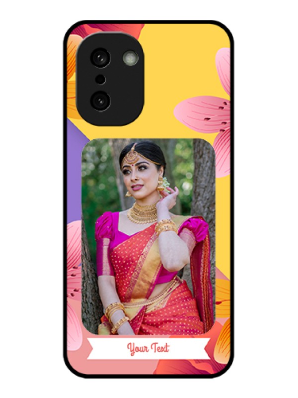 Custom OnePlus 15R 5G Custom Glass Phone Case - 3 Image With Vintage Floral Design