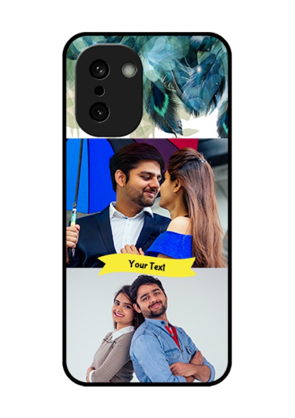 OnePlus 15R 5G Custom Glass Phone Case - Image With Boho Peacock Feather Design