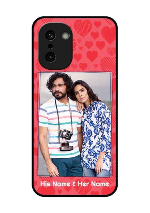 OnePlus 15R 5G Custom Glass Phone Case - With Red Heart Symbols Design