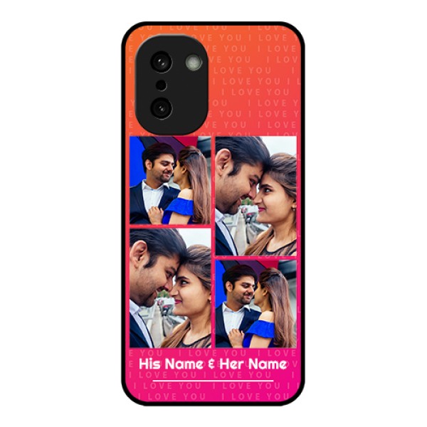 OnePlus 15R 5G Custom Glass Phone Case - I Love You Pink Design