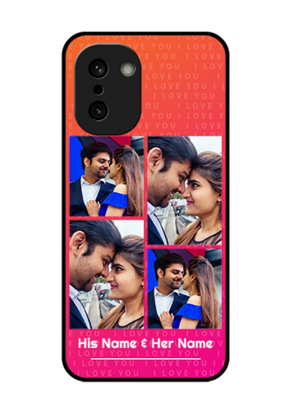 OnePlus 15R 5G Custom Glass Phone Case - I Love You Pink Design