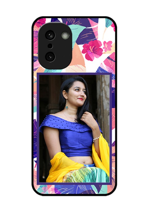 OnePlus 15R 5G Custom Glass Phone Case - Abstract Floral Design