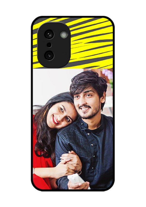 OnePlus 15R 5G Custom Glass Phone Case - Yellow Abstract Design