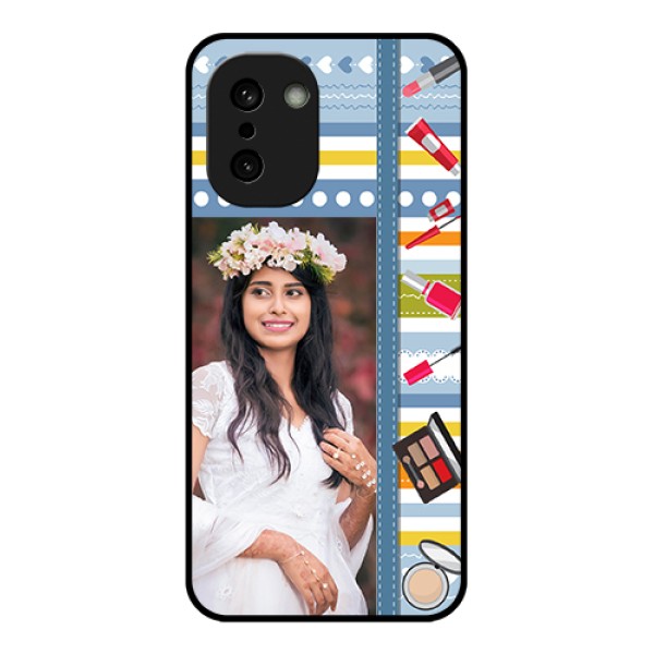 OnePlus 15R 5G Custom Glass Phone Case - Makeup Icons Design
