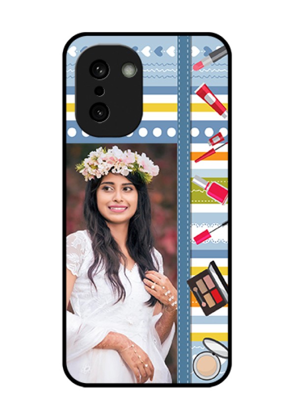 OnePlus 15R 5G Custom Glass Phone Case - Makeup Icons Design