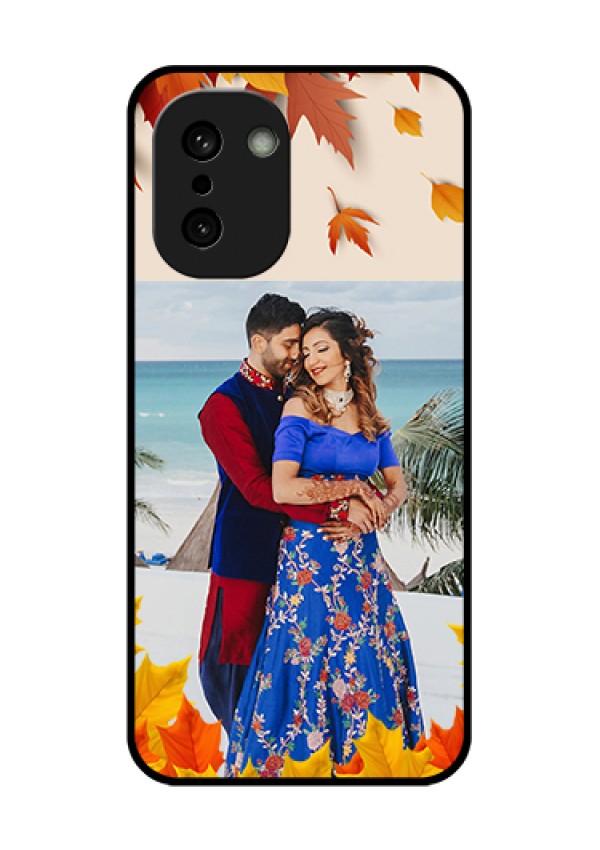 OnePlus 15R 5G Custom Glass Phone Case - Autumn Maple Leaves Design