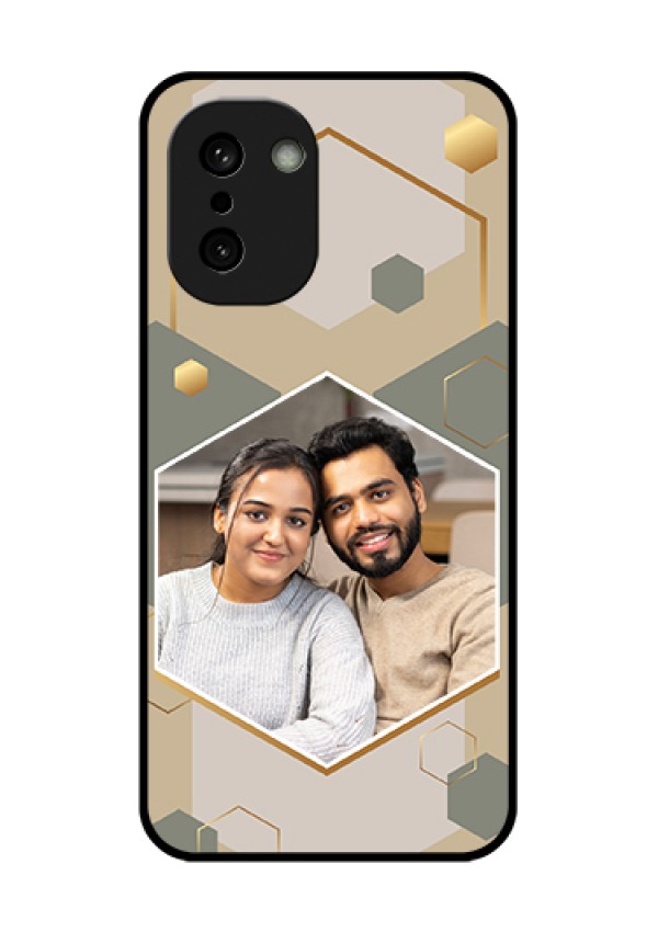 OnePlus 15R 5G Custom Glass Phone Case - Stylish Hexagon Pattern Design