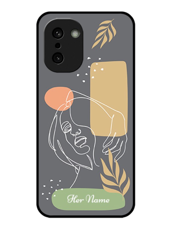 Custom OnePlus 15R 5G Custom Glass Phone Case - Gazing Woman Line Art Design