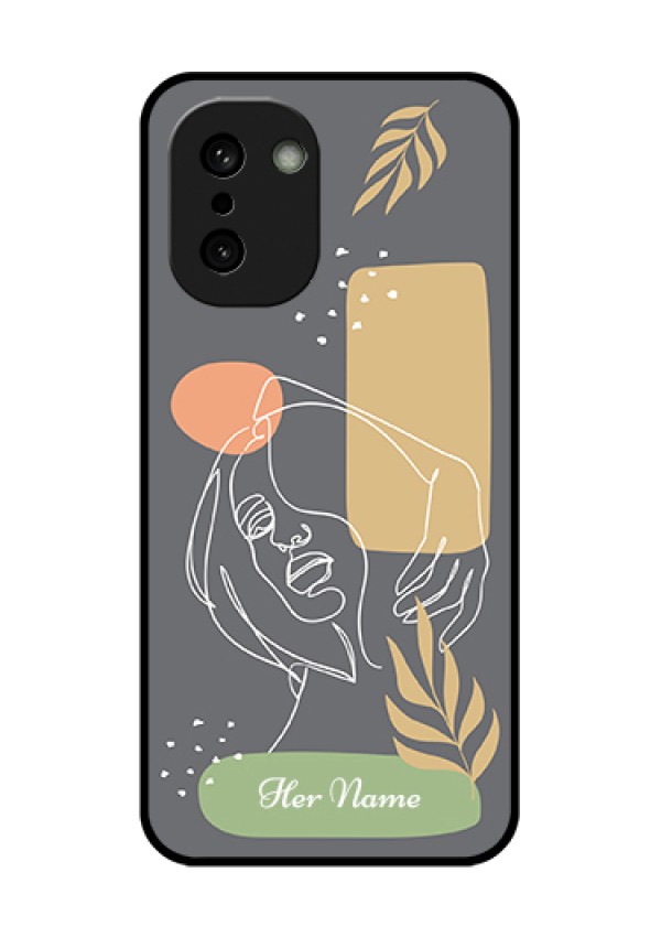 OnePlus 15R 5G Custom Glass Phone Case - Gazing Woman Line Art Design