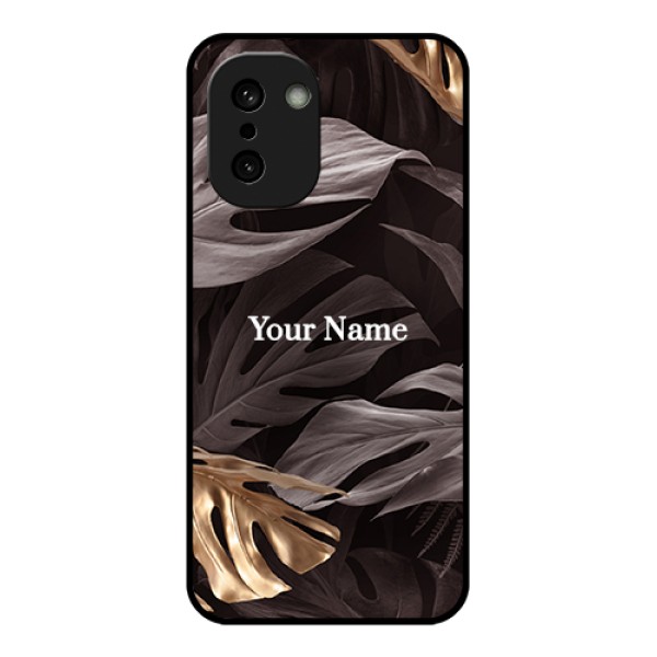 OnePlus 15R 5G Custom Glass Phone Case - Wild Leaves Digital Paint Design
