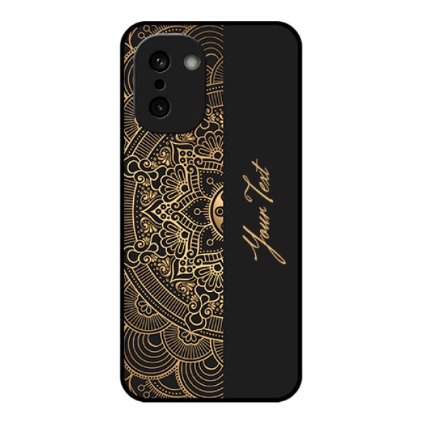 OnePlus 15R 5G Custom Glass Phone Case - Mandala Art With Custom Text Design