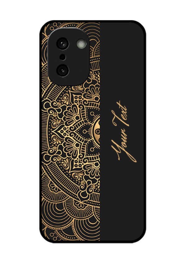 OnePlus 15R 5G Custom Glass Phone Case - Mandala Art With Custom Text Design