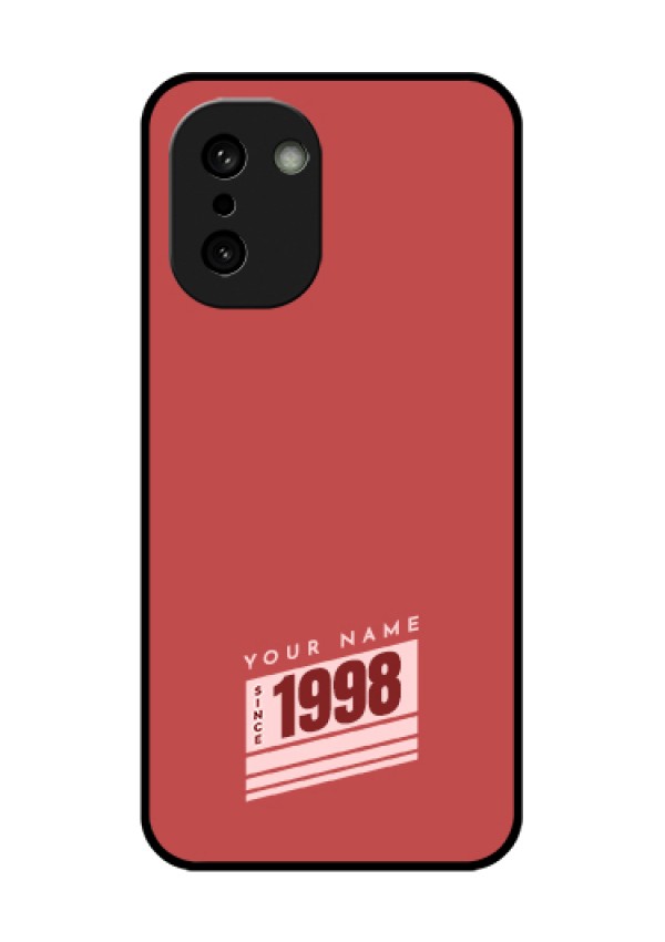 OnePlus 15R 5G Custom Glass Phone Case - Red Custom Year Of Birth Design