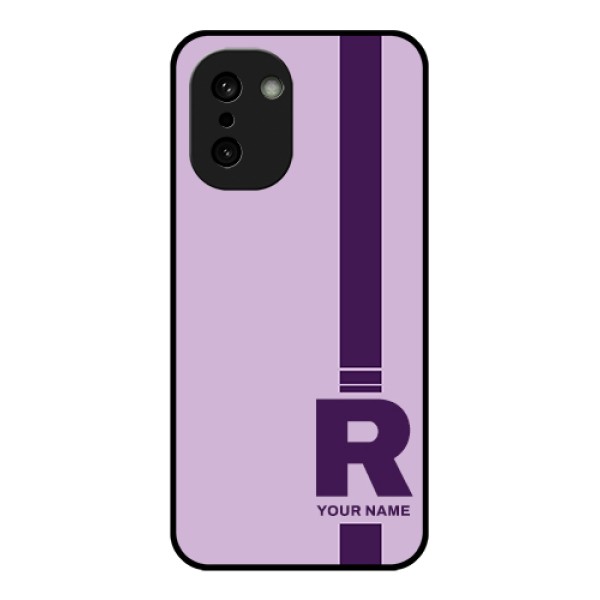 OnePlus 15R 5G Custom Glass Phone Case - Simple Dual Tone Stripe With Name Design OnePlus 15R 5G Custom Glass Phone Case - Simple Dual Tone Stripe With Name Design