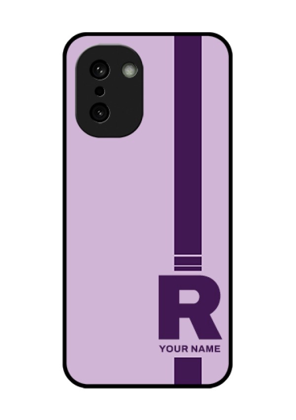 OnePlus 15R 5G Custom Glass Phone Case - Simple Dual Tone Stripe With Name Design