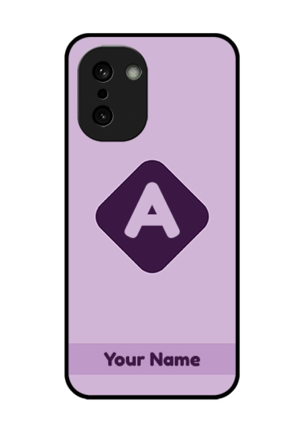 OnePlus 15R 5G Custom Glass Phone Case - Custom Letter In Curved Badge Design