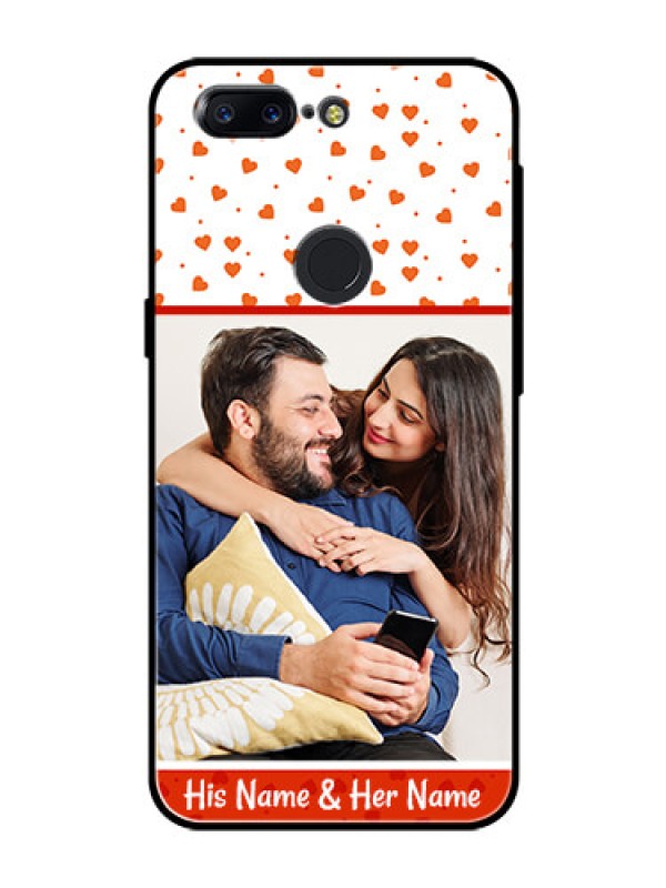 Custom OnePlus 5T Custom Glass Phone Case  - Orange Love Symbol Design
