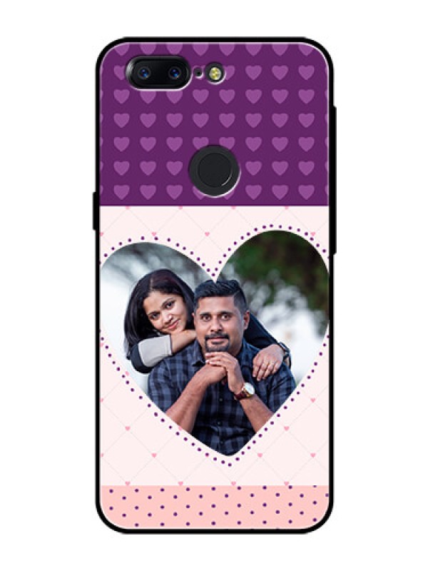 Custom OnePlus 5T Custom Glass Phone Case  - Violet Love Dots Design