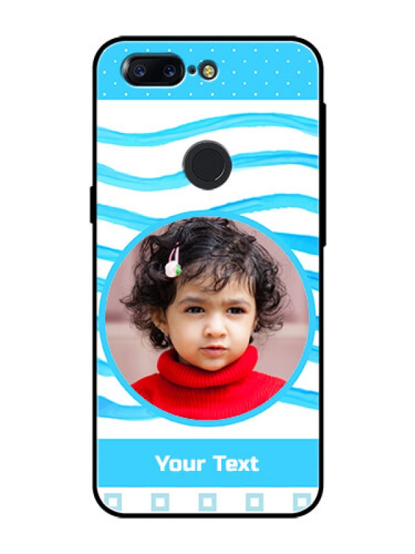 Custom OnePlus 5T Custom Glass Phone Case  - Simple Blue Case Design